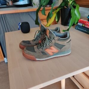 New Balance Olive and Orange Sneakers